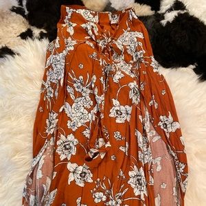 Pull & Bear wrap split front floral maxi, size s